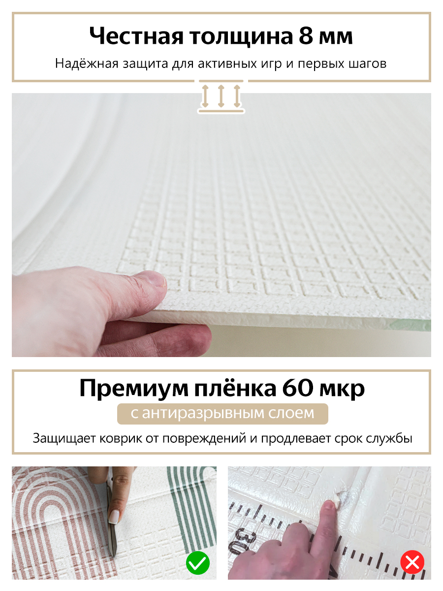 Детский складной коврик MIKMEL Киты/Радуги 120 x 180 см - фото 2