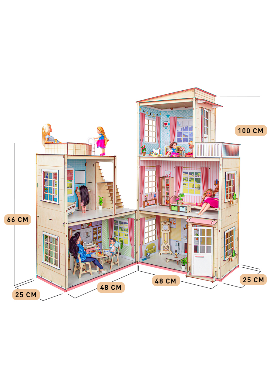 Домик для кукол M-WOOD с мебелью 3025 - фото 4