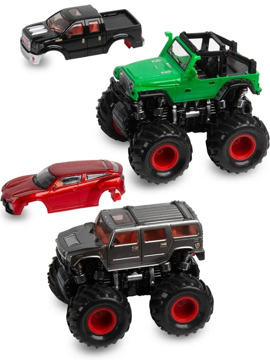 Игровой набор Handers 2 машинки со сменным кузовом HAC1602-068//зелено-серый - фото 3