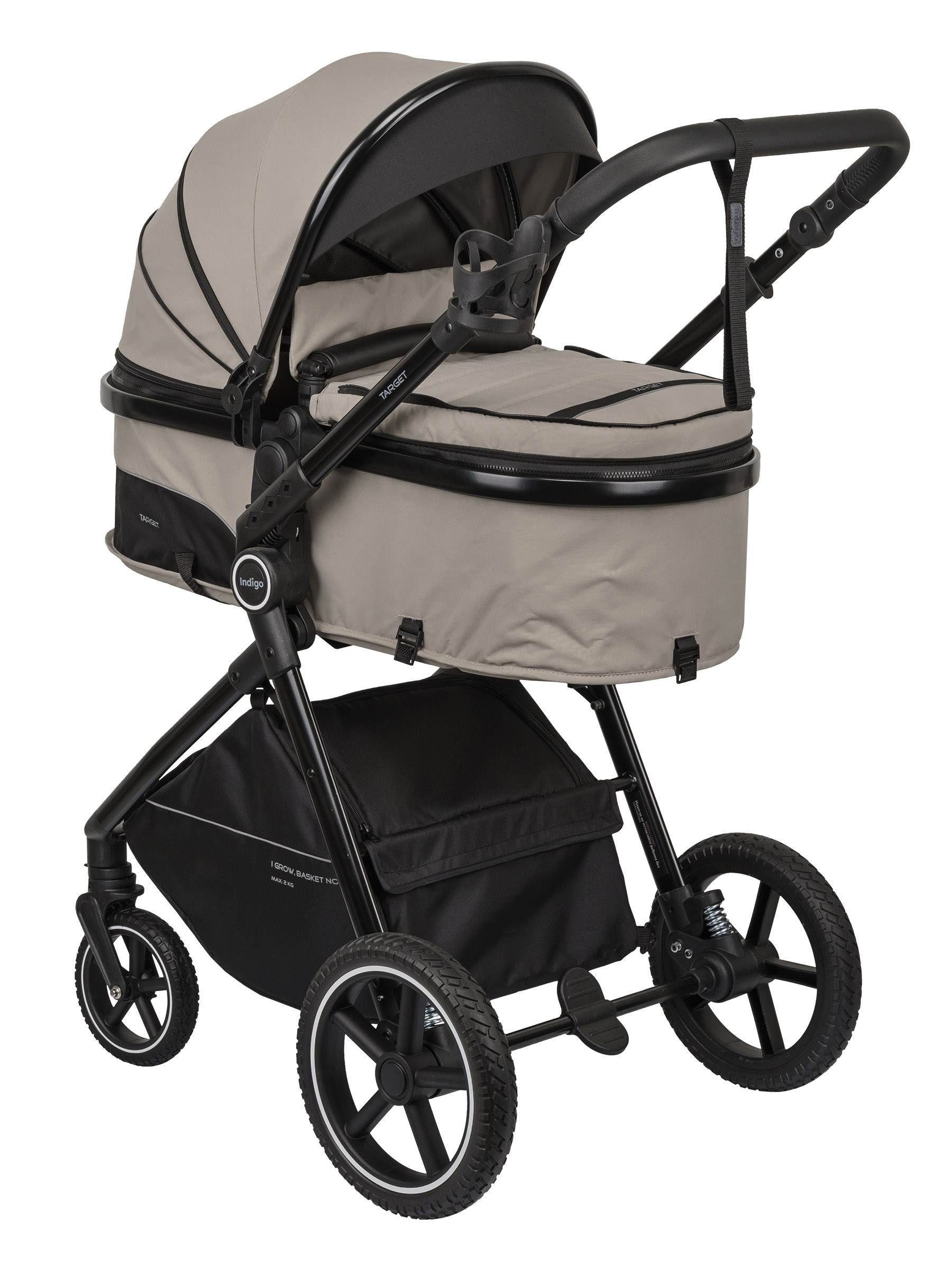 Коляска трансформер Indigo TARGET 3в1 бежевый - фото 18