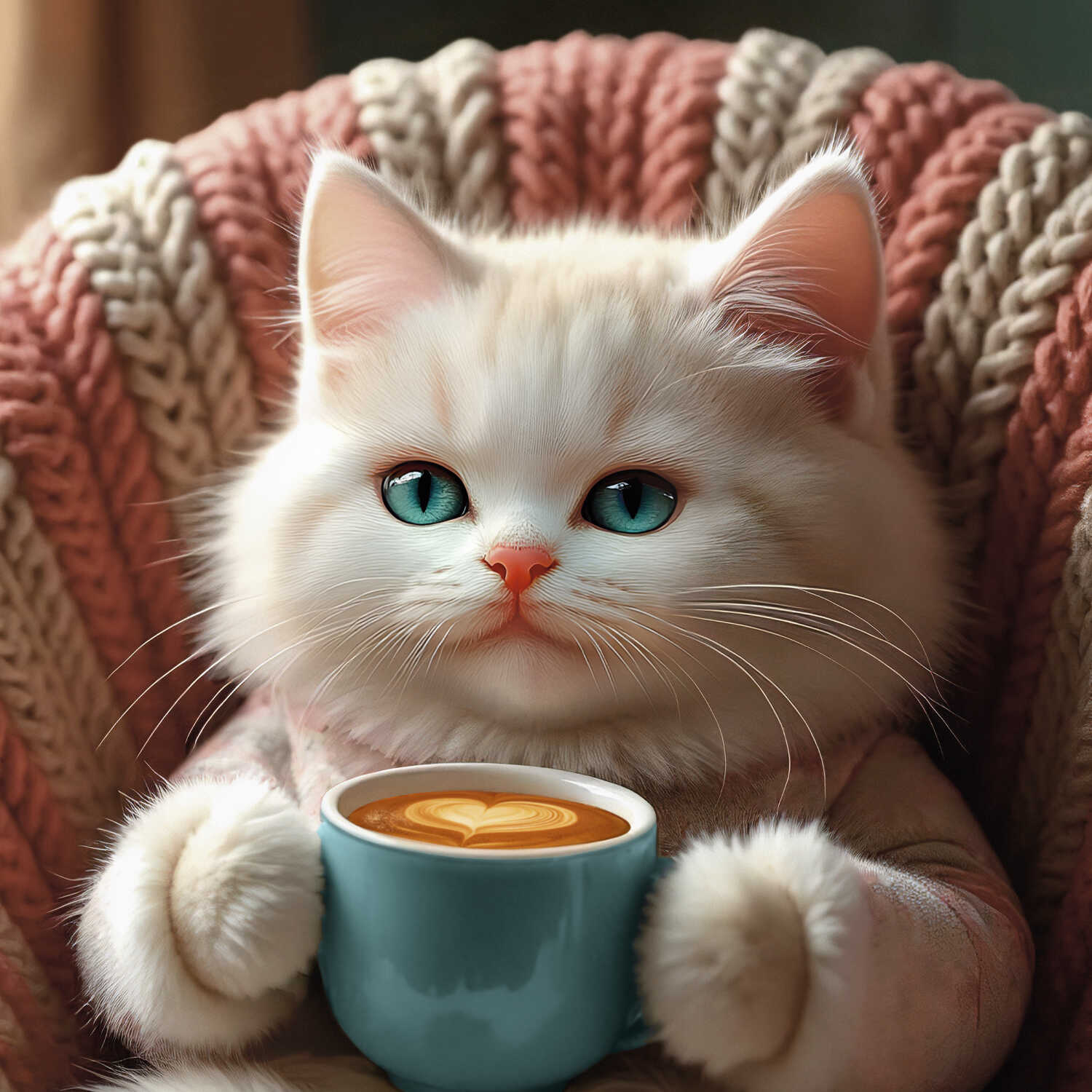 Алмазная мозаика Феникс + Кот с кофе - фото 2