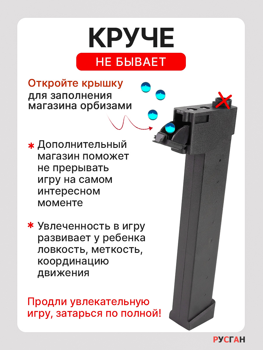 Комплектующее для игрушечного оружия RUSHGAN Магазин к автомату ARP9 - фото 2