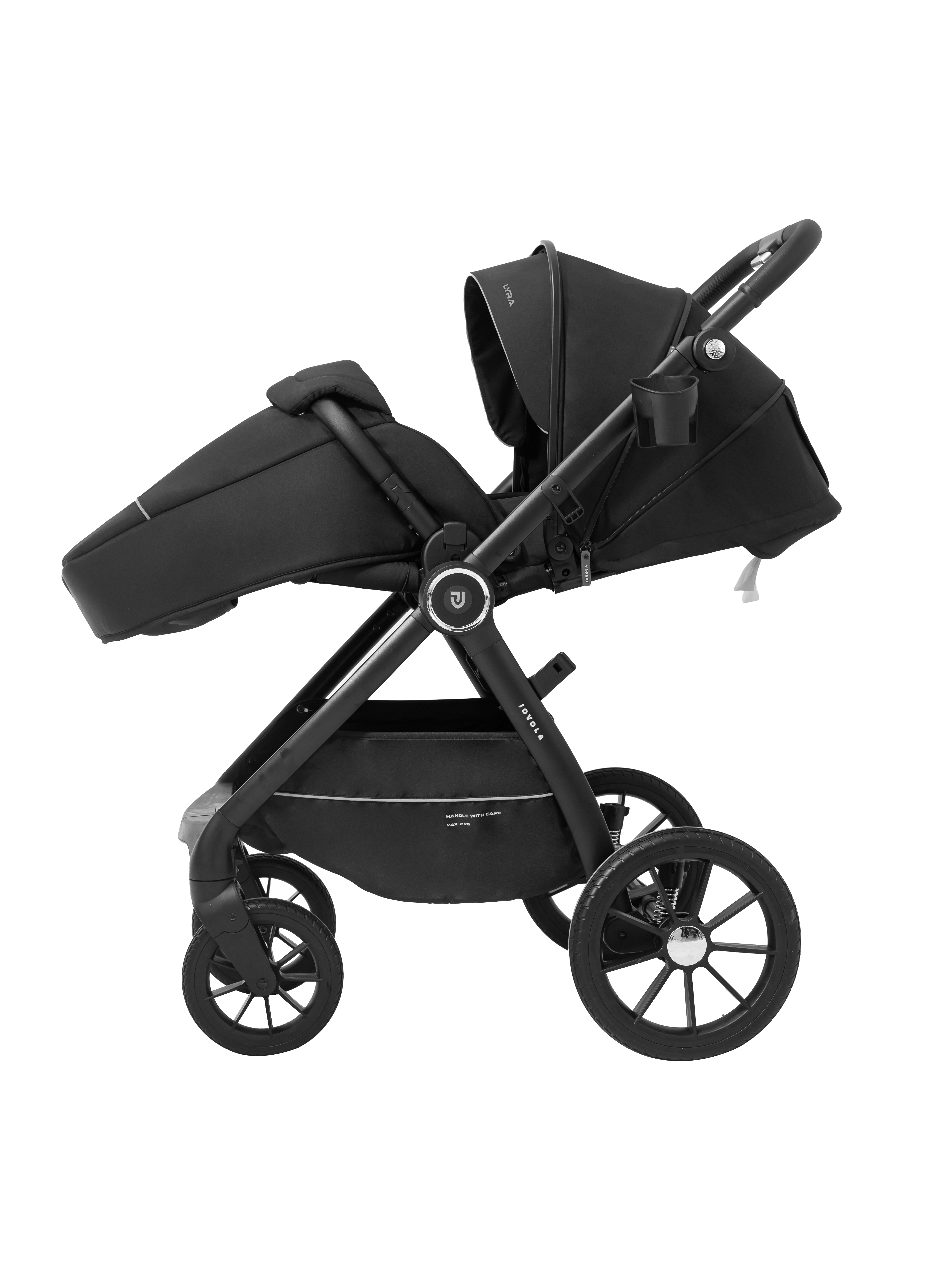 Коляска прогулочная JOVOLA LYRA с реверсивным блоком черный - фото 7