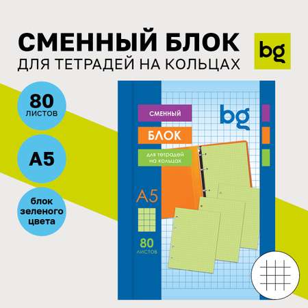 Тетрадь со сменным блоком BG клетка 80 лист.
