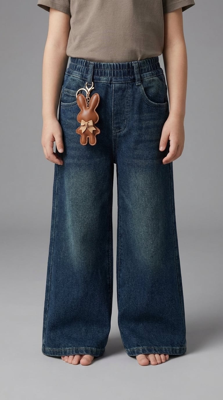 Изображение товара Джинсы для девочек Charos 110 с начесом, высокая посадка, комфортные модные