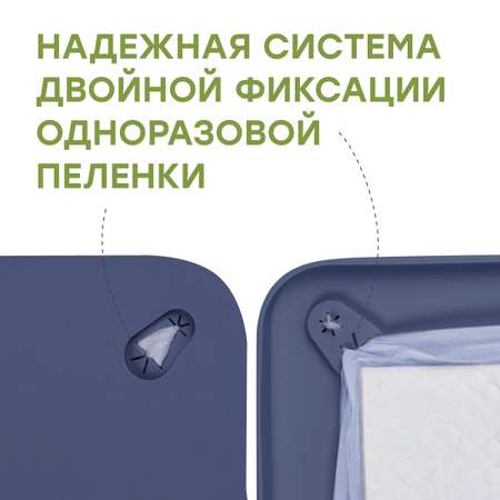 Туалет лоток для собак Stefan силиконовый коврик под пеленку синий