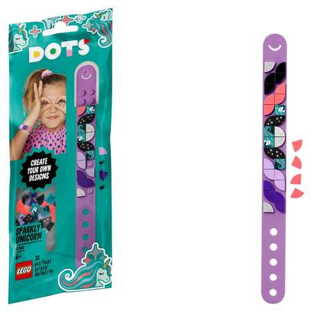 Конструктор LEGO DOTS Браслет Сверкающий единорог блочный