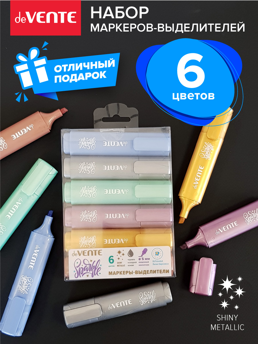 Текстовыделители deVENTE 6 цв. - фото 3