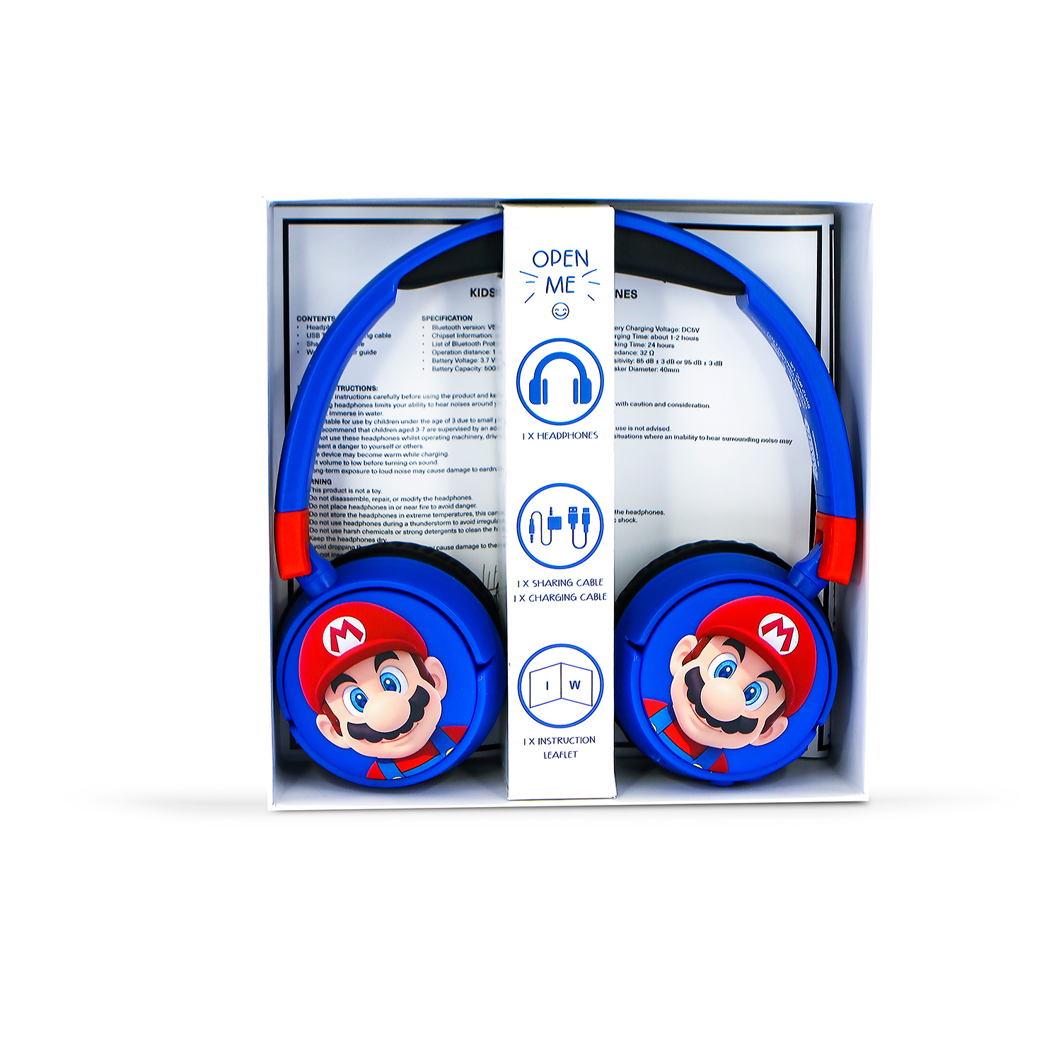 Наушники беспроводные OTL Technologies детские Mario синие - фото 11