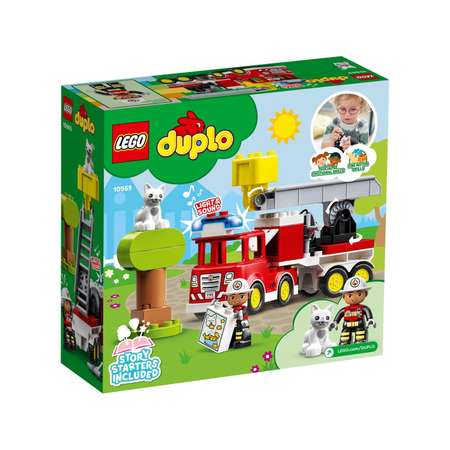 Конструктор LEGO DUPLO Пожарная машина с мигалкой блочный
