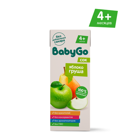 Сок BabyGo Яблоко-груша с 4 мес 0.2 л