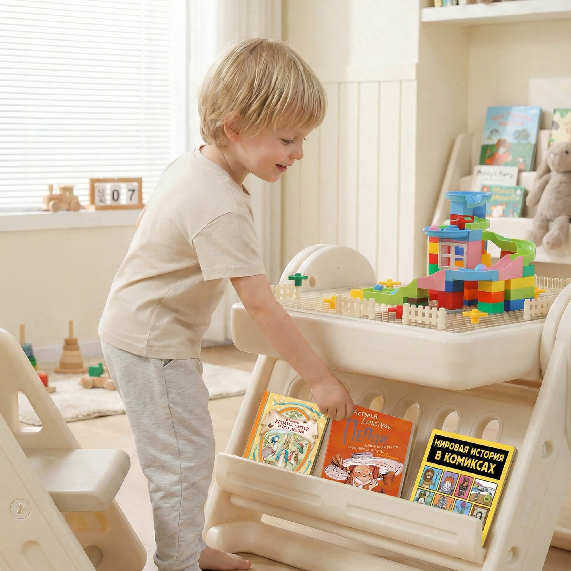 Комплект мебели UNIX Kids 4 в 1 стол трансформер и стул - фото 14