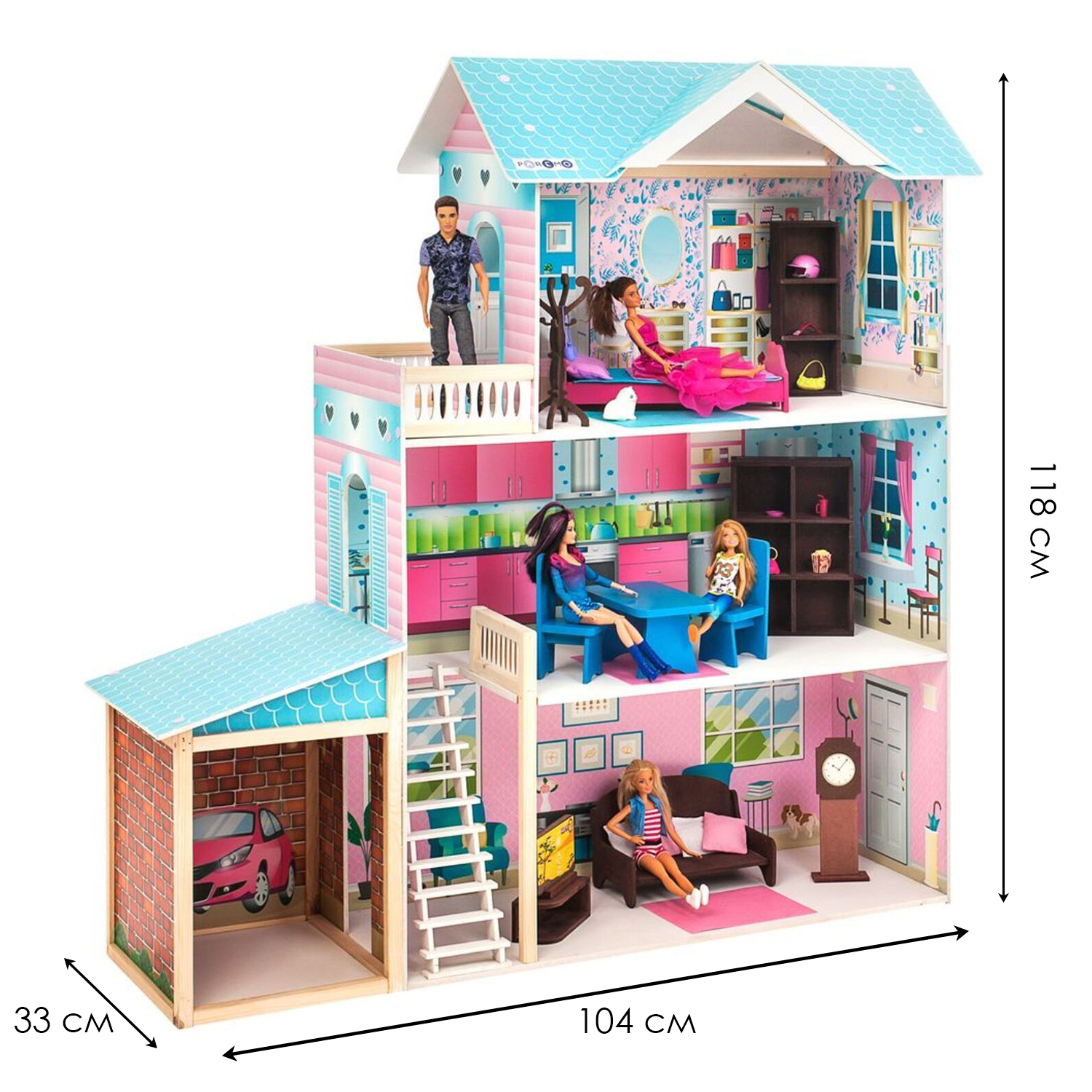Домик для кукол PAREMO 118 см с мебелью PD318-12 - фото 19