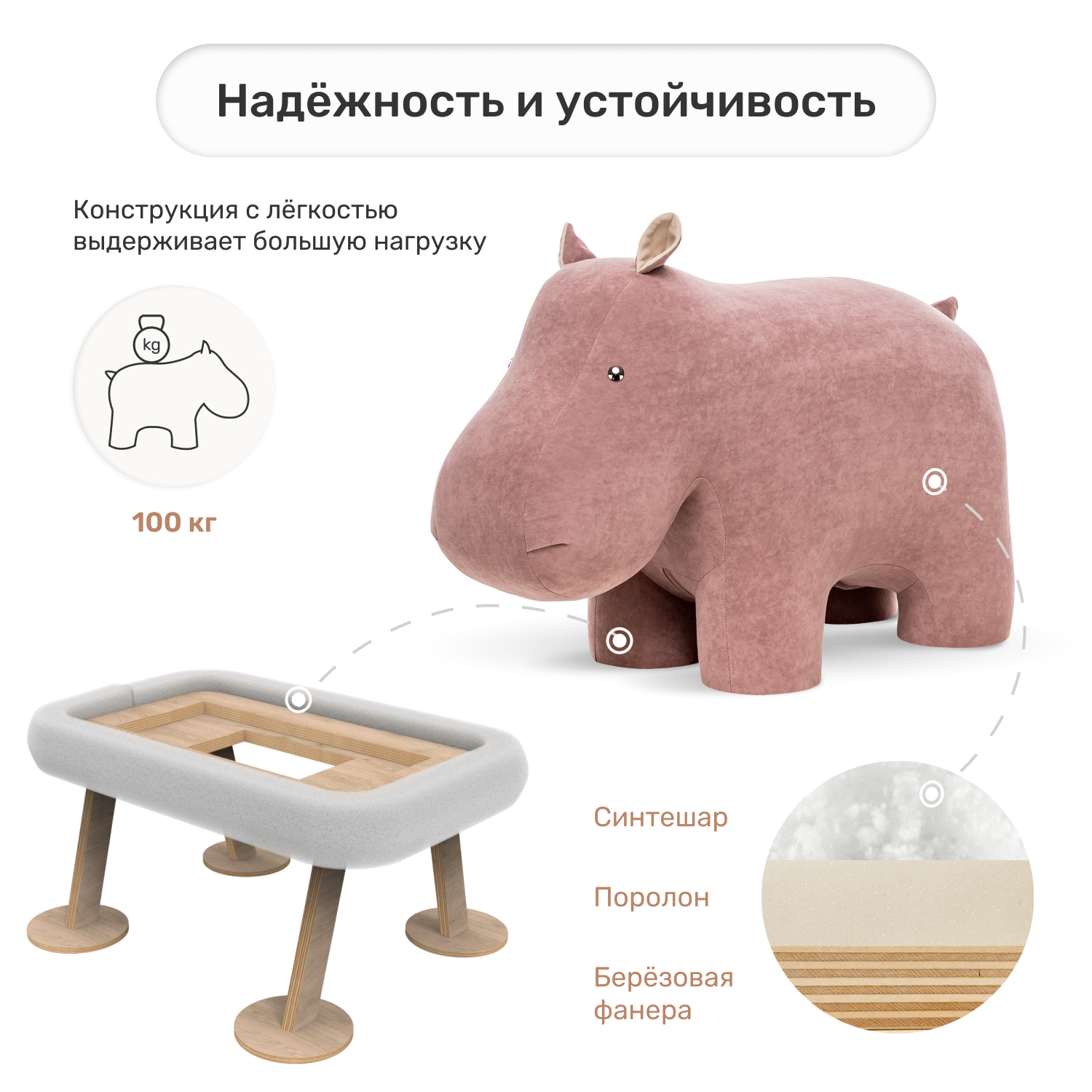 Пуфик Leset Бегемот - фото 3