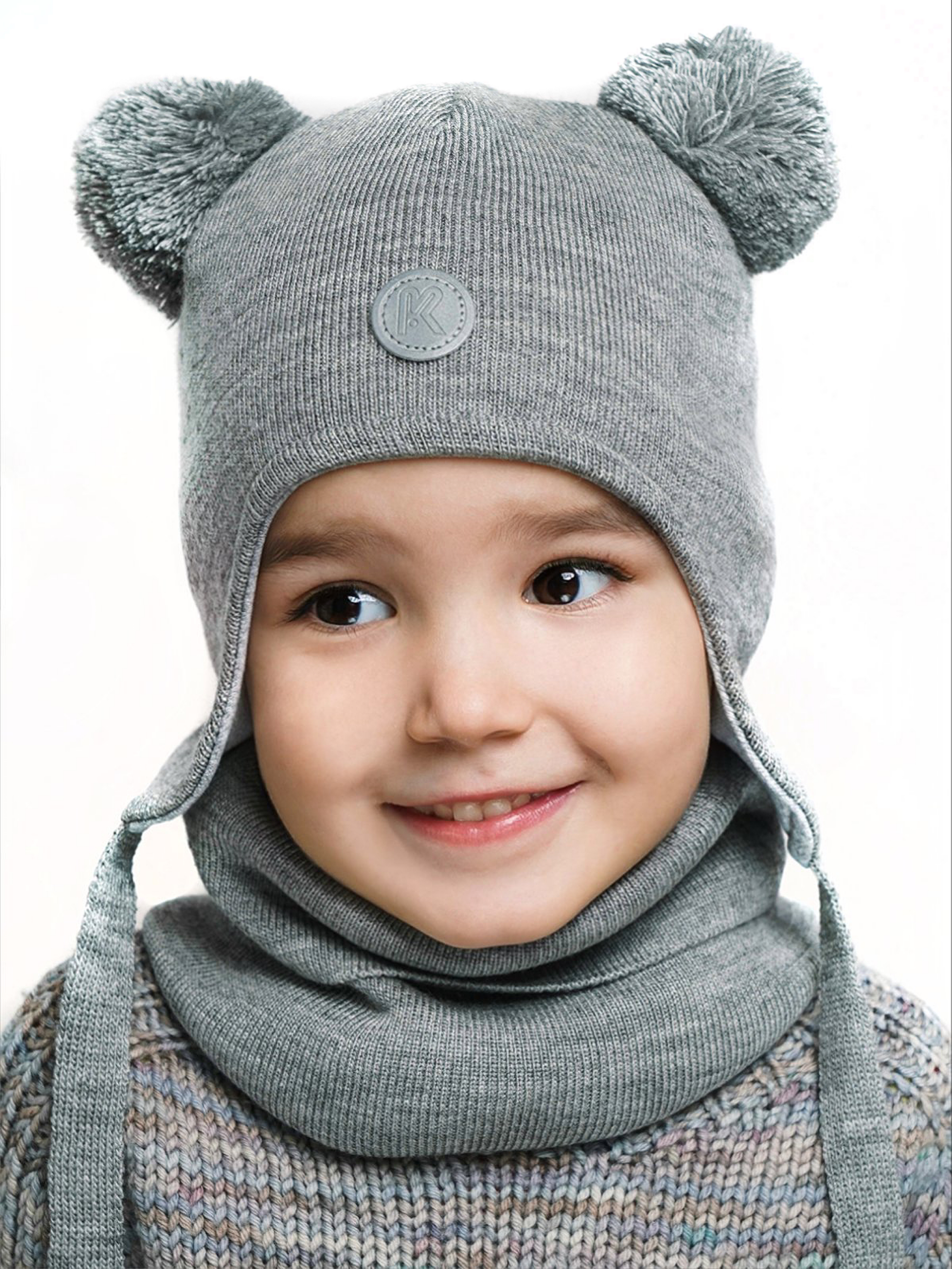 Шапка и снуд ПриКиндер U-Sp22529 Цвет: Стальной - фото 1