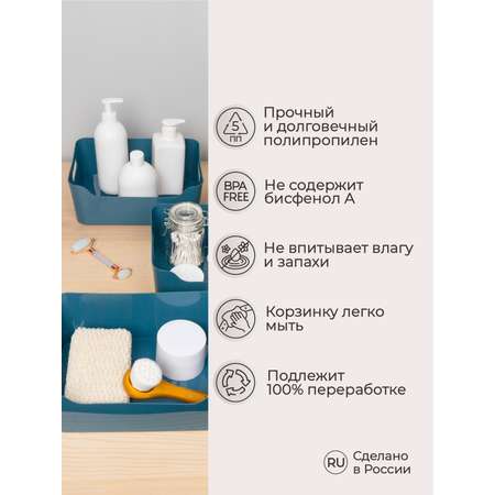 Корзинка универсальная Econova Scandi 34х24х14 см 10 л синий