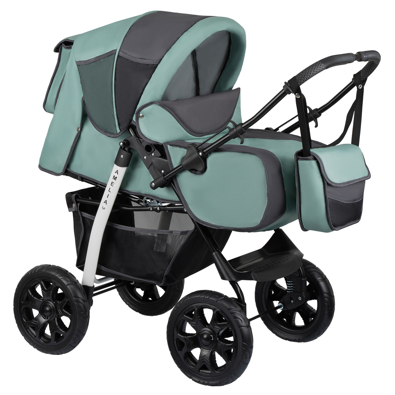 Коляска трансформер alis Amelia зеленый - фото 1