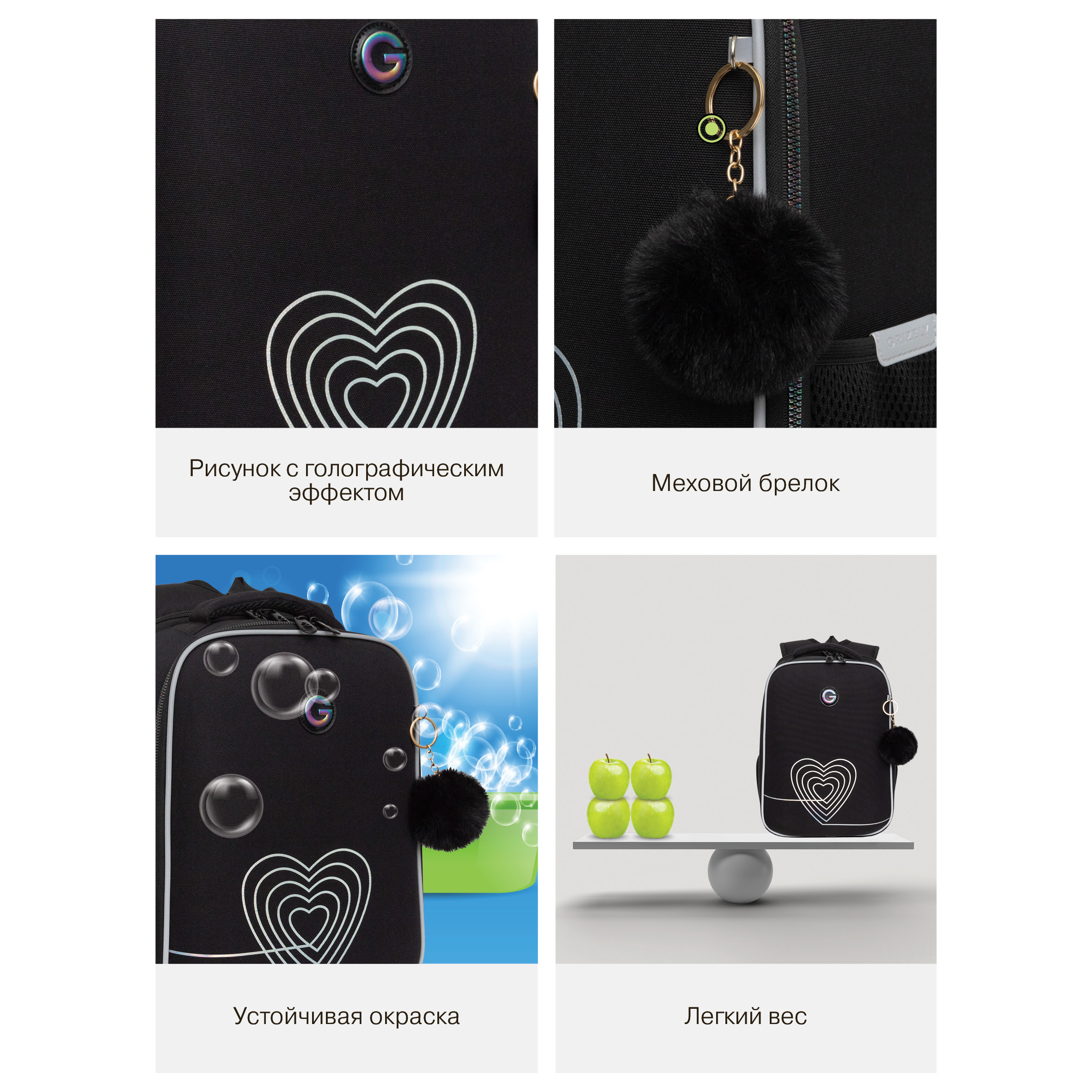 Ранец Grizzly Сердце - фото 12