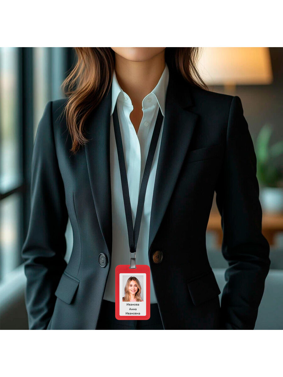 Бейдж Brauberg красный - фото 5