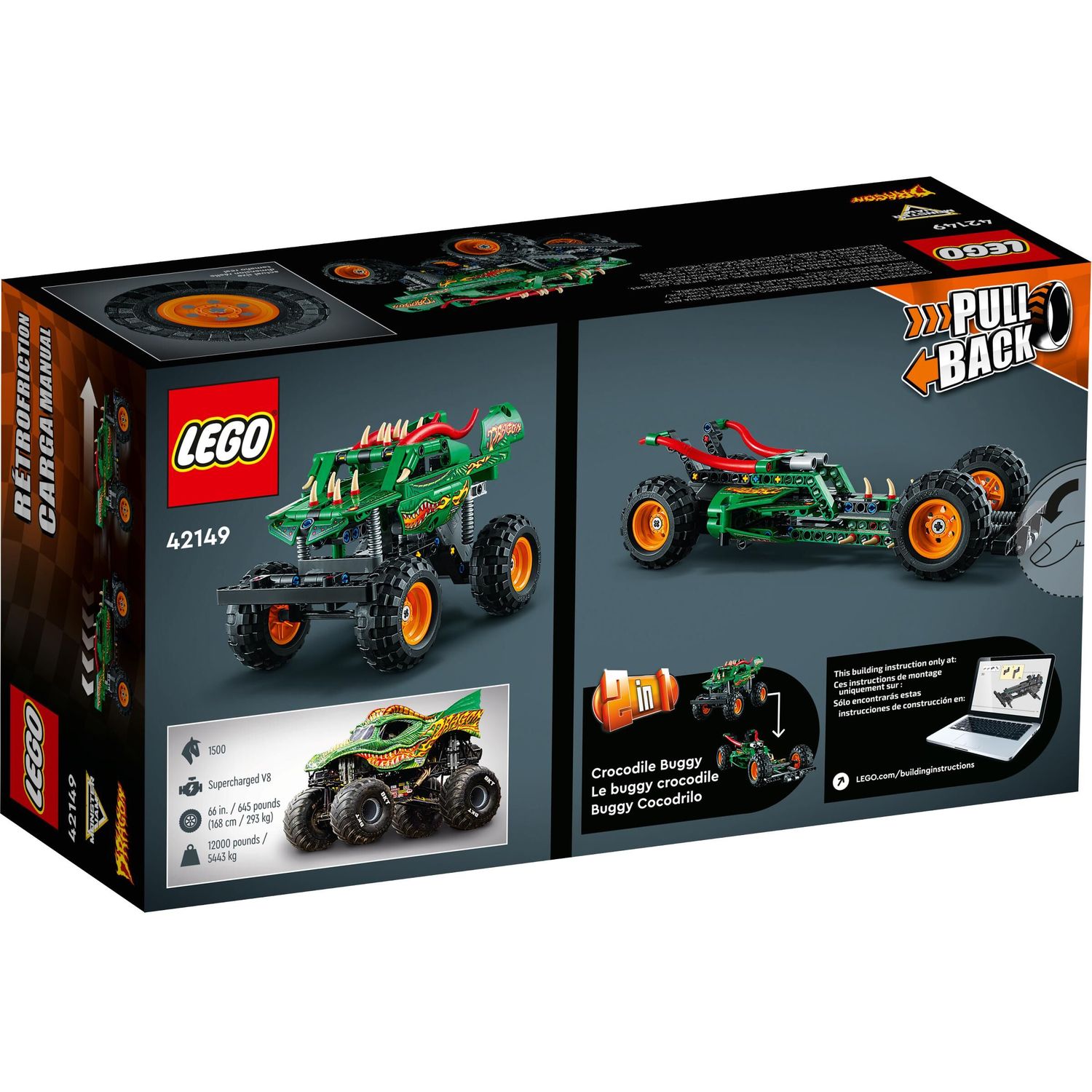 Конструктор LEGO Technic Монстер Джем Дракон 217 дет. - фото 6