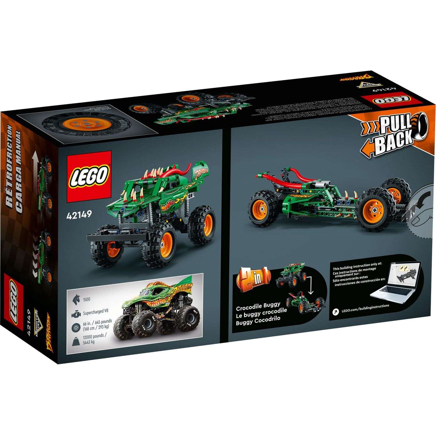 Конструктор LEGO Technic Монстер Джем Дракон 217 дет. - фото 6