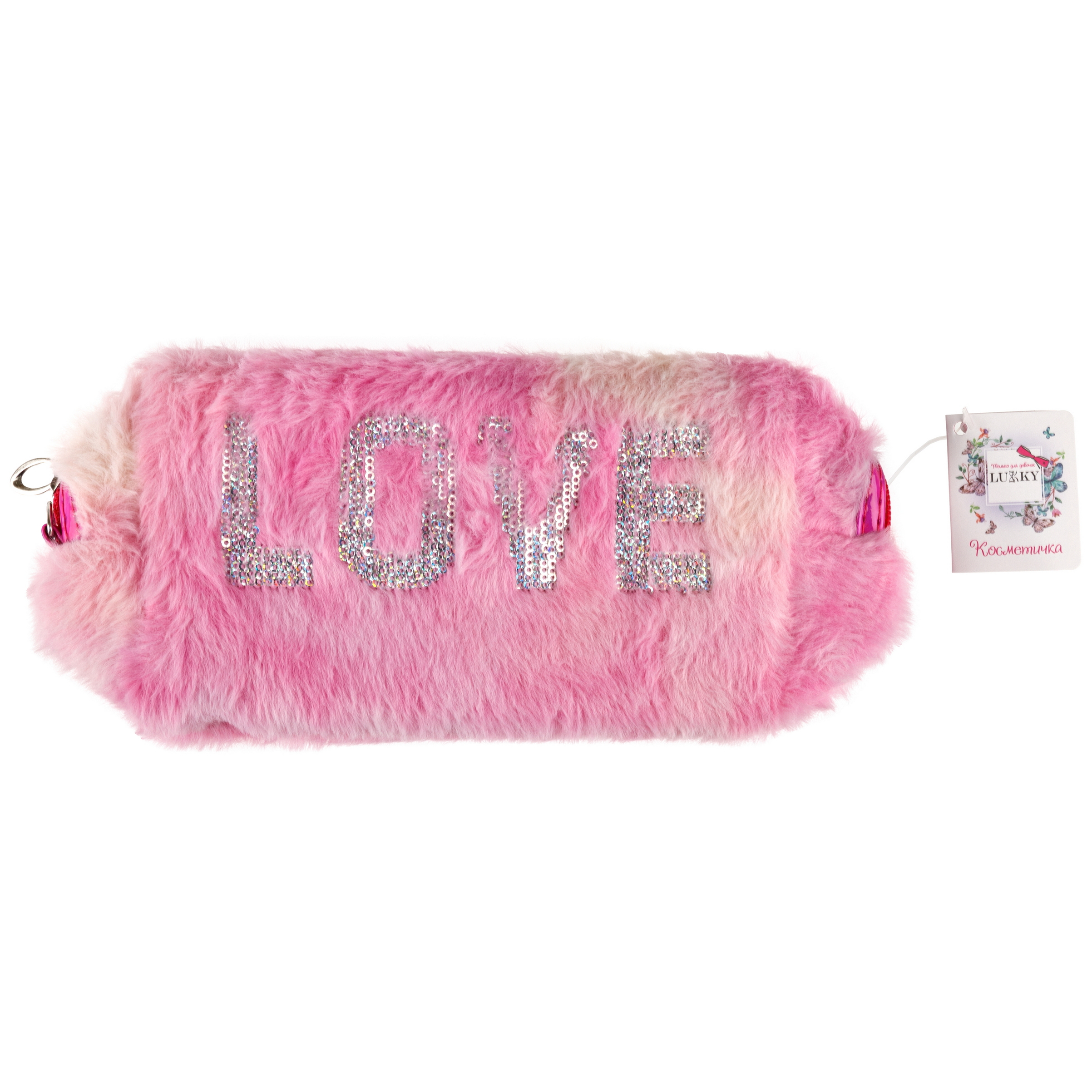 Косметичка LUKKY Love плюшевая 18х 10х 8 см - фото 9