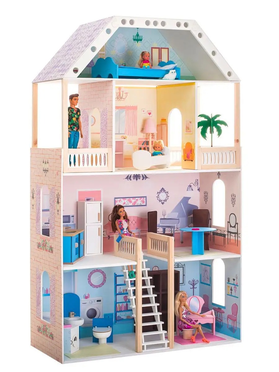 Домик для кукол PAREMO 130 см с мебелью PD318-02 - фото 9