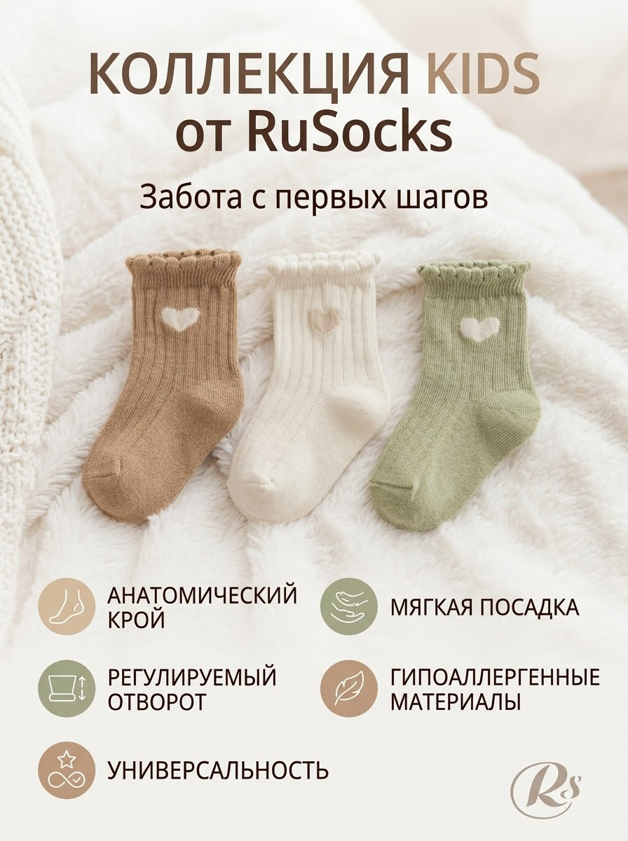 Носки 3 пары RuSocks D_Д3-130928_Носки_3 пары_Экрю,Бежевый,Оливковый - фото 6