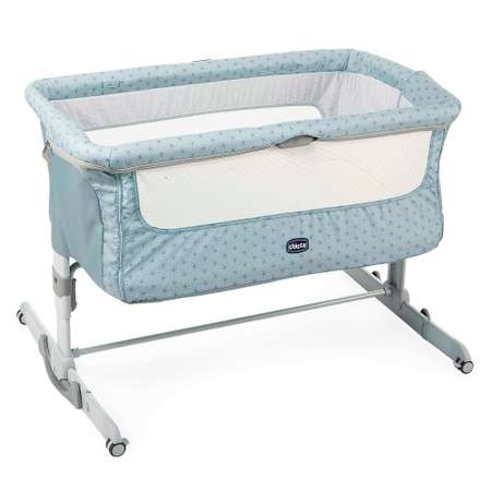 Детская кроватка Chicco овальная, (голубой)