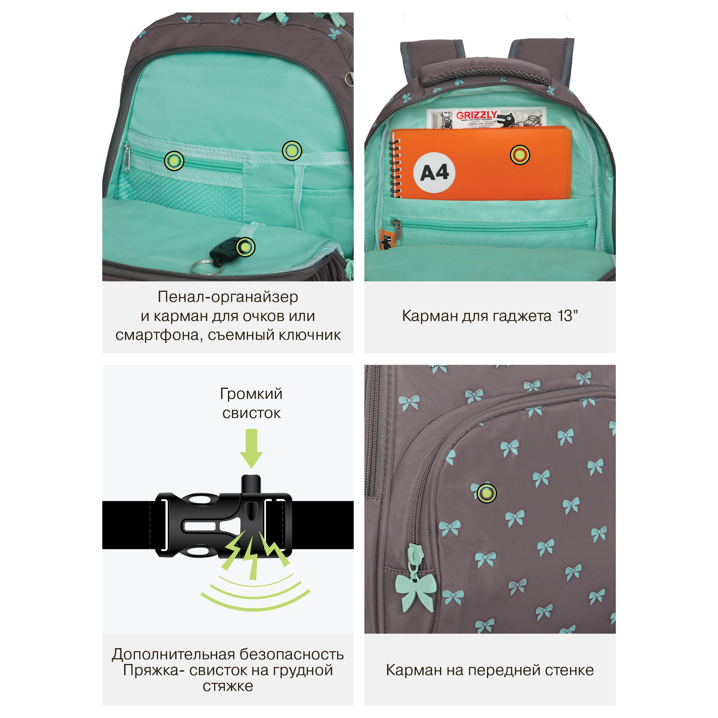 Рюкзак Grizzly для девочки - фото 11