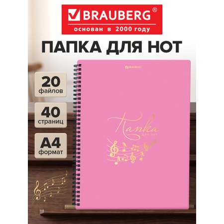 Нотная тетрадь Brauberg А4 на гребне 20 вкладышей на 40 страниц