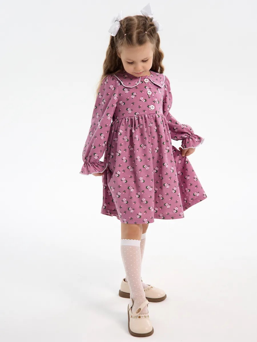 Платье YAXX 005--Платье цветы/джинс/пудра - фото 4