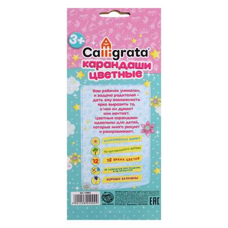 Карандаши цветные Calligrata 12 шт.