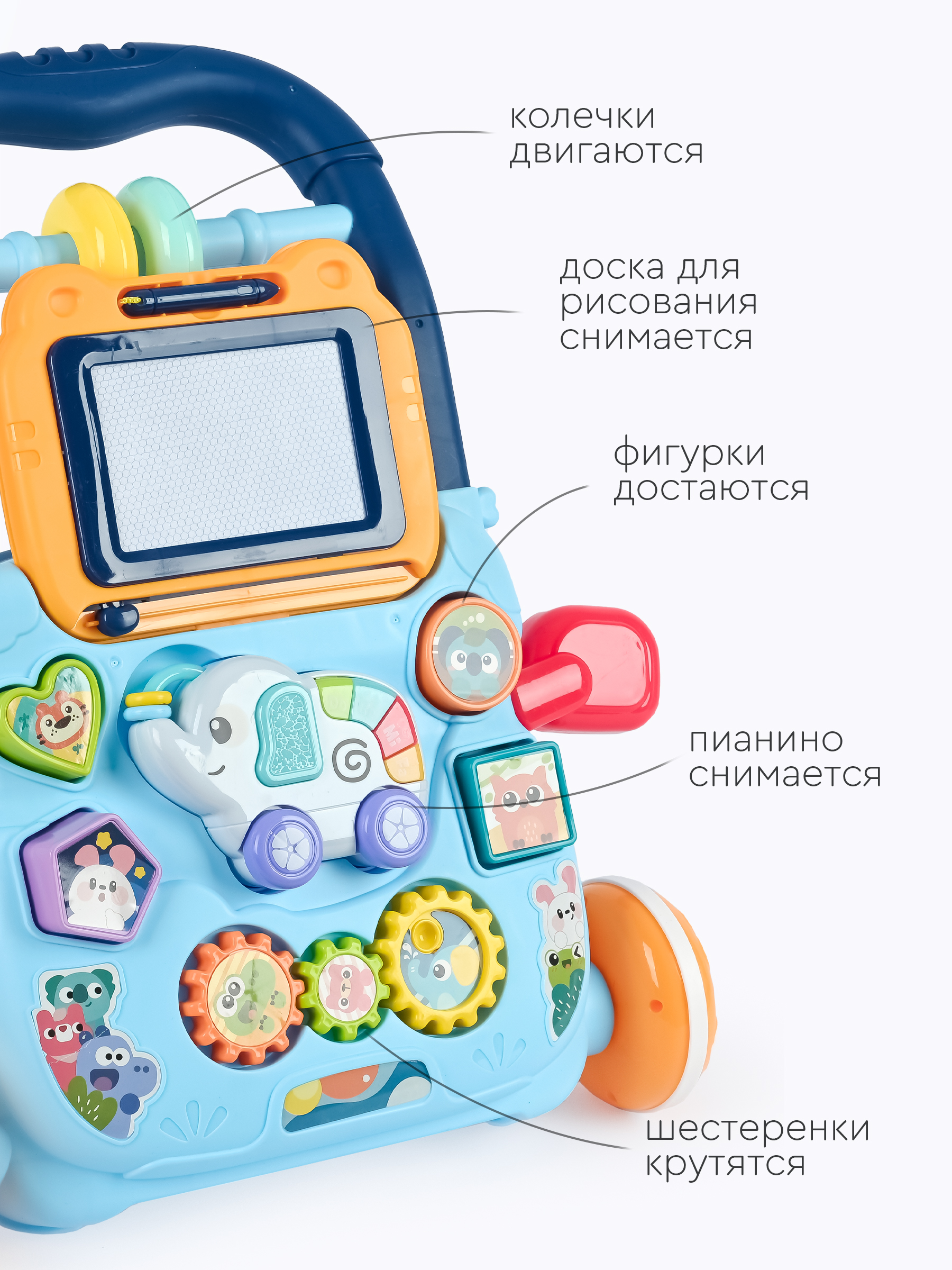 Ходунки Tomix Elephant голубой - фото 9