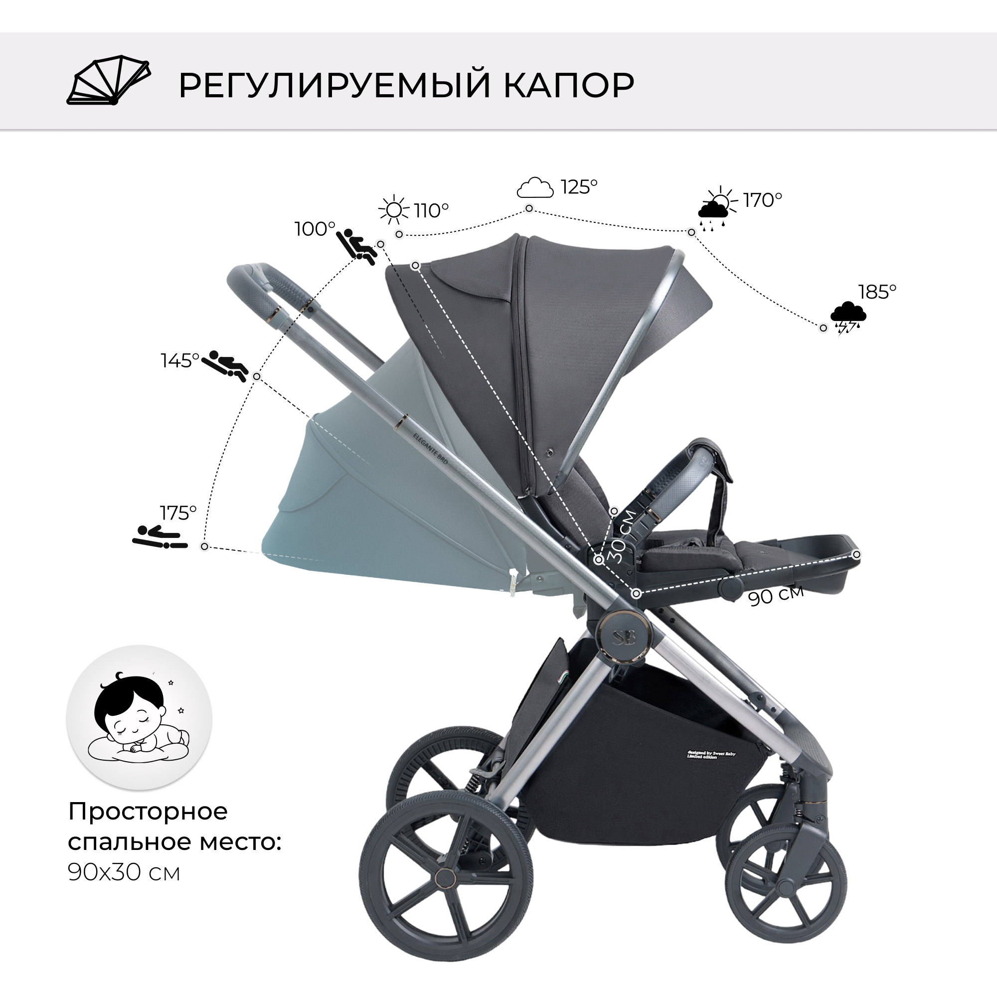 Коляска 3в1 Sweet Baby Elegante Grey - фото 8