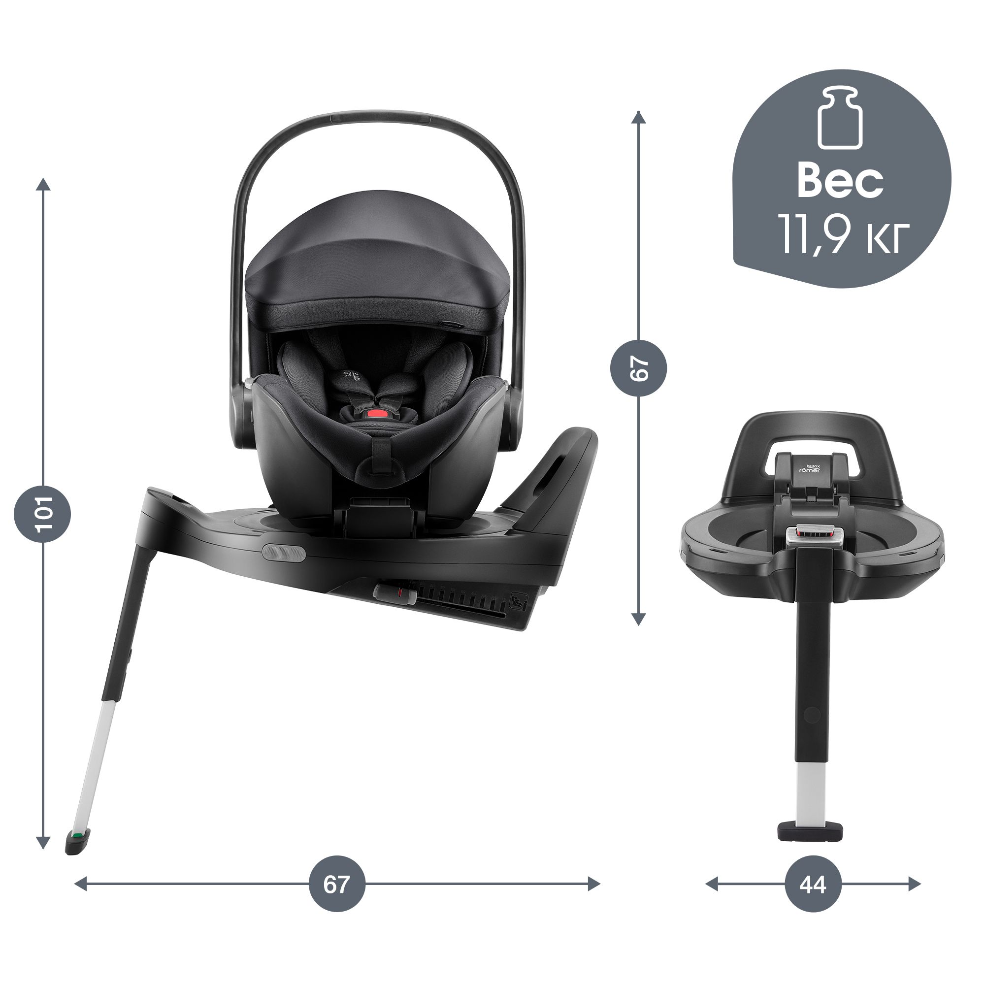 Автокресло Britax Roemer Baby-Safe Pro и Vario base Isofix 0+/1 (0-18 кг) - фото 13