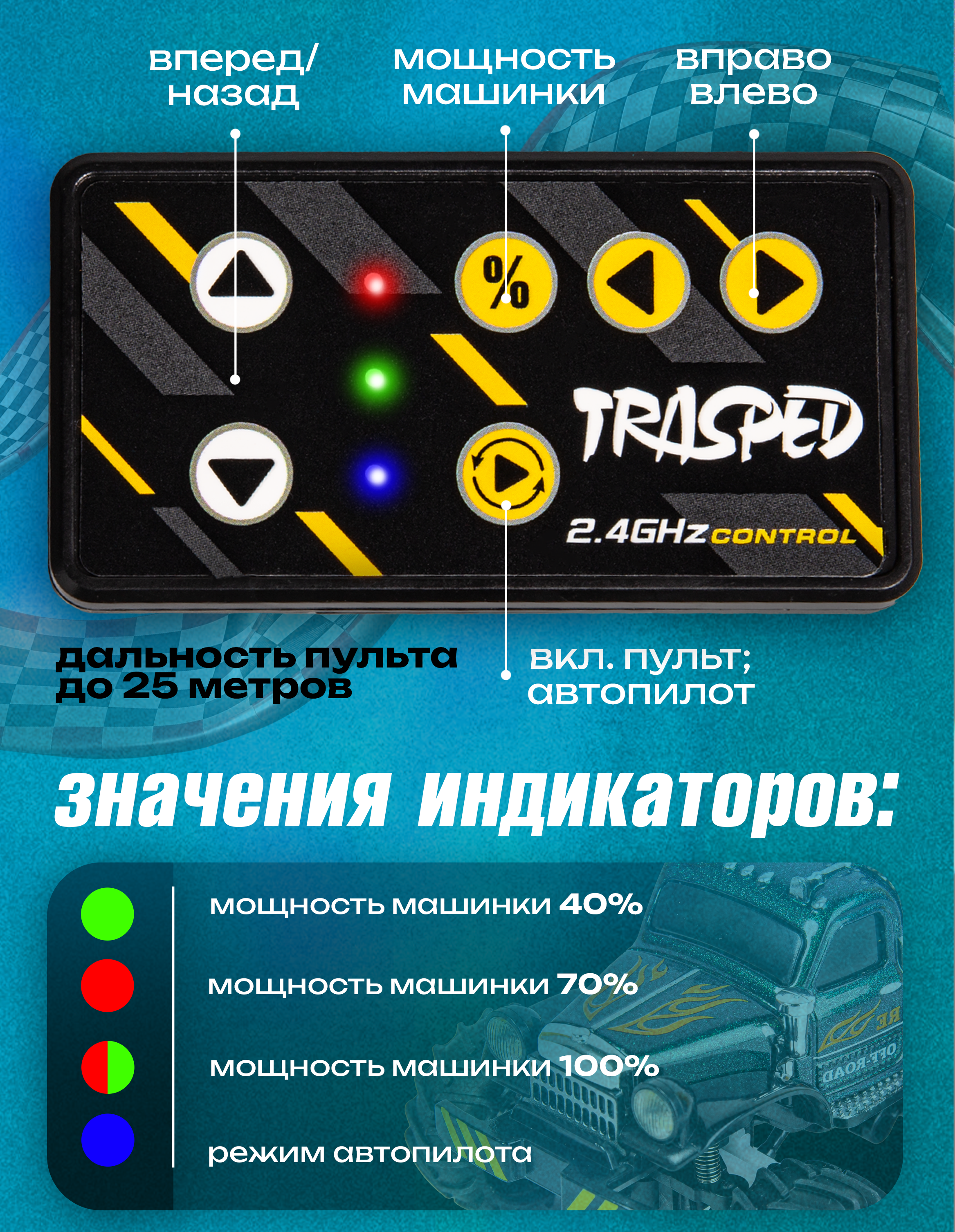 Автомобиль РУ BAZUMI Карманная машинка монстр трак 1:64 - фото 4