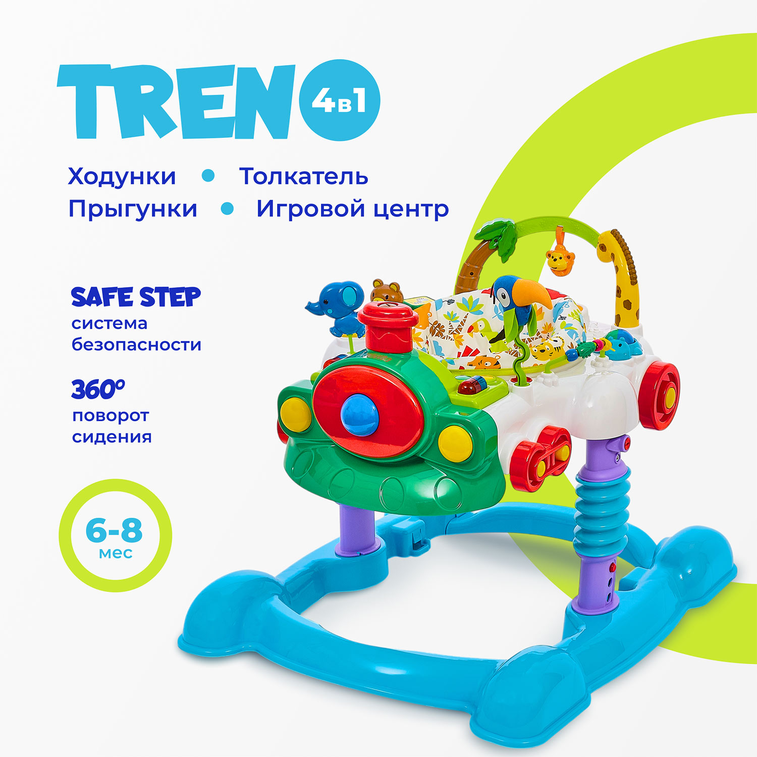 Ходунки Nuovita Treno голубой - фото 1