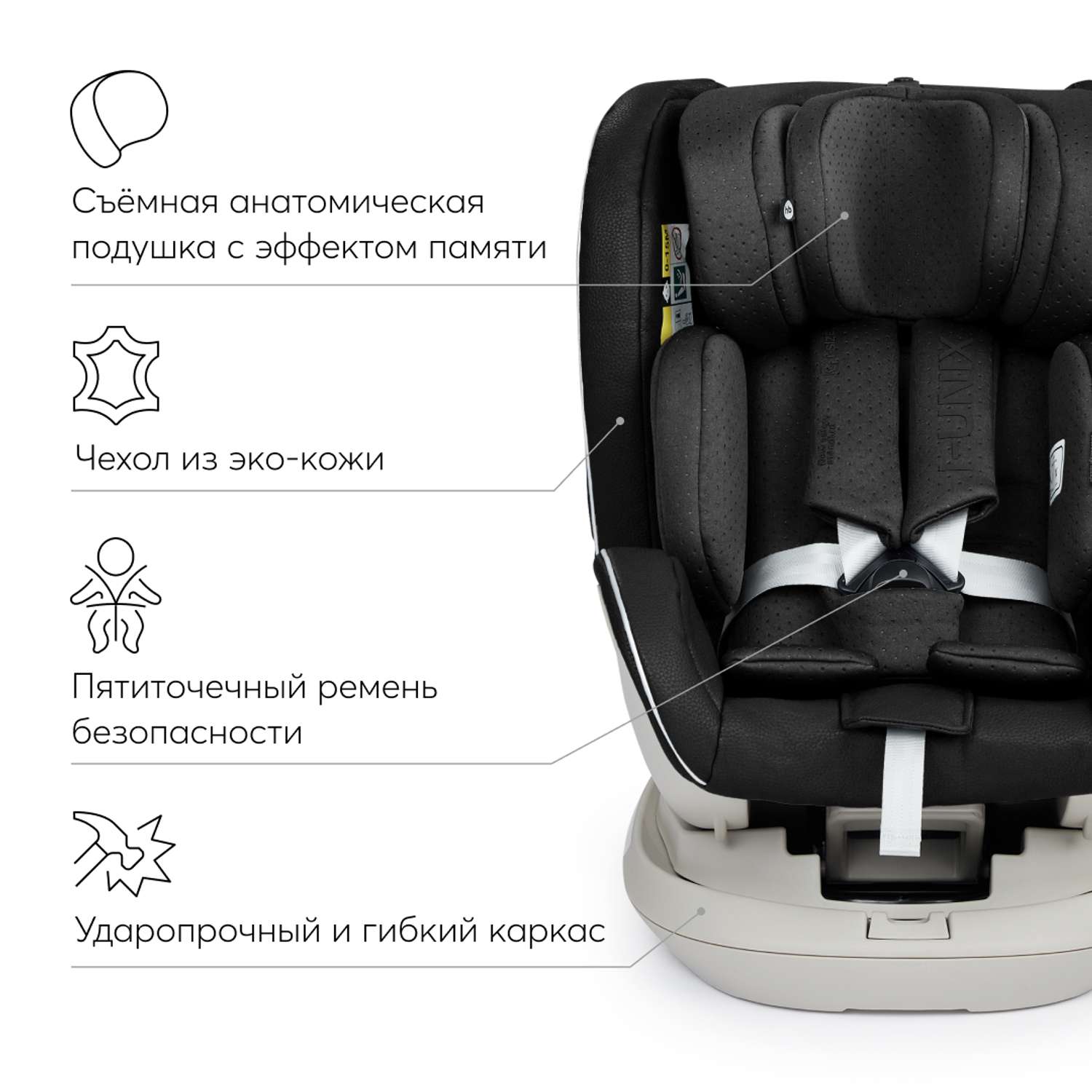 Автокресло Happy Baby I-Unix Isofix 0+/1/2/3 (0-36 кг) - фото 7
