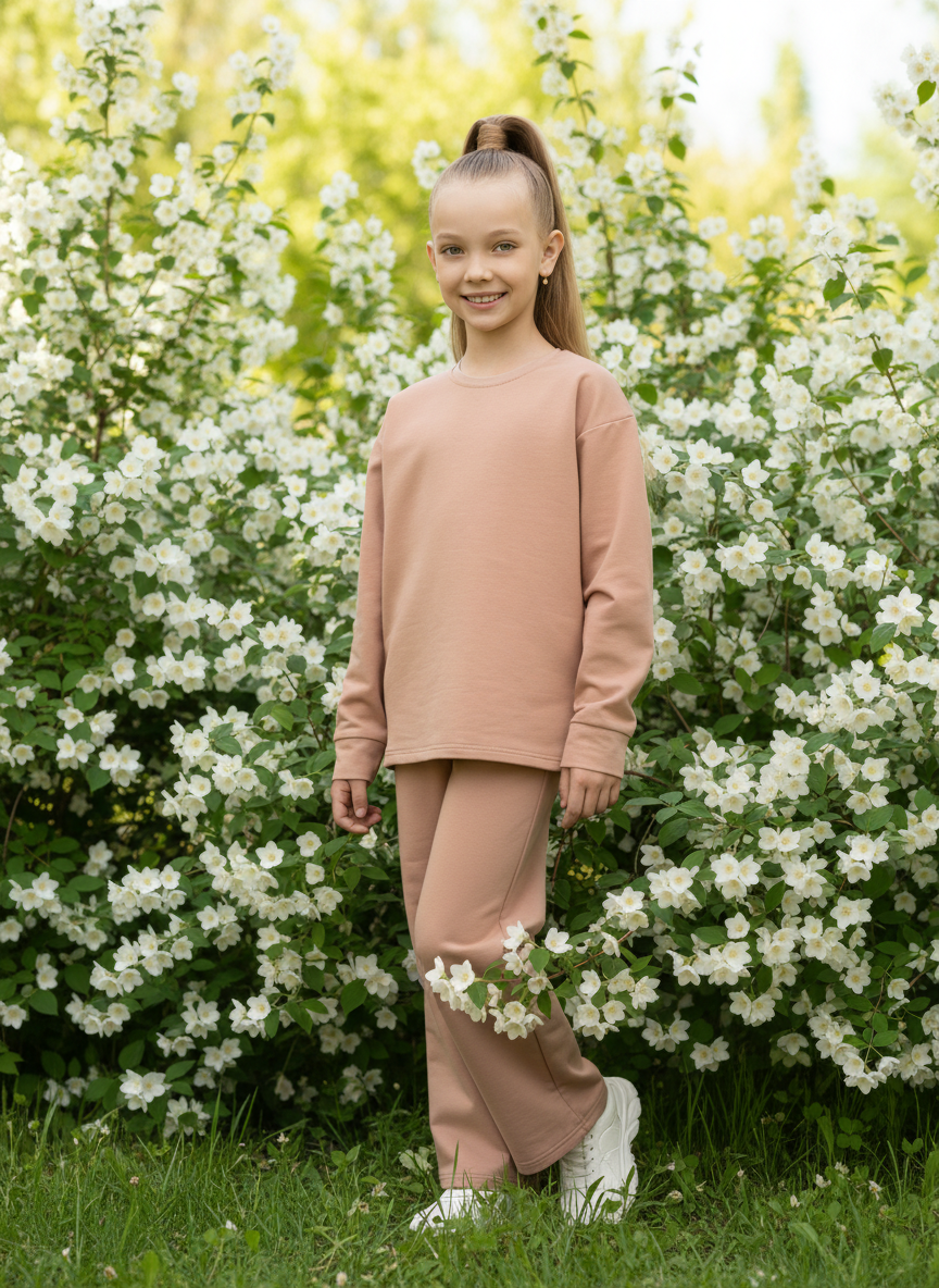 Свитшот и брюки Утенок 7065 капучино - фото 2