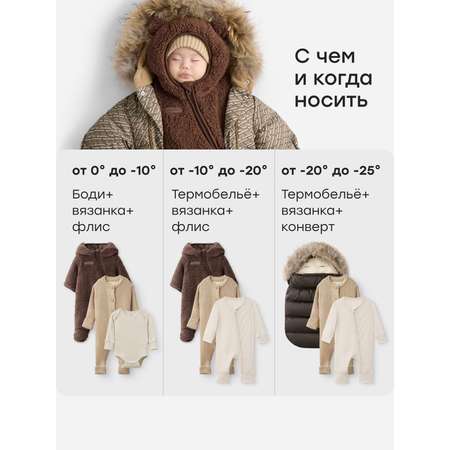 Конверт в коляску Happy Baby коричневый