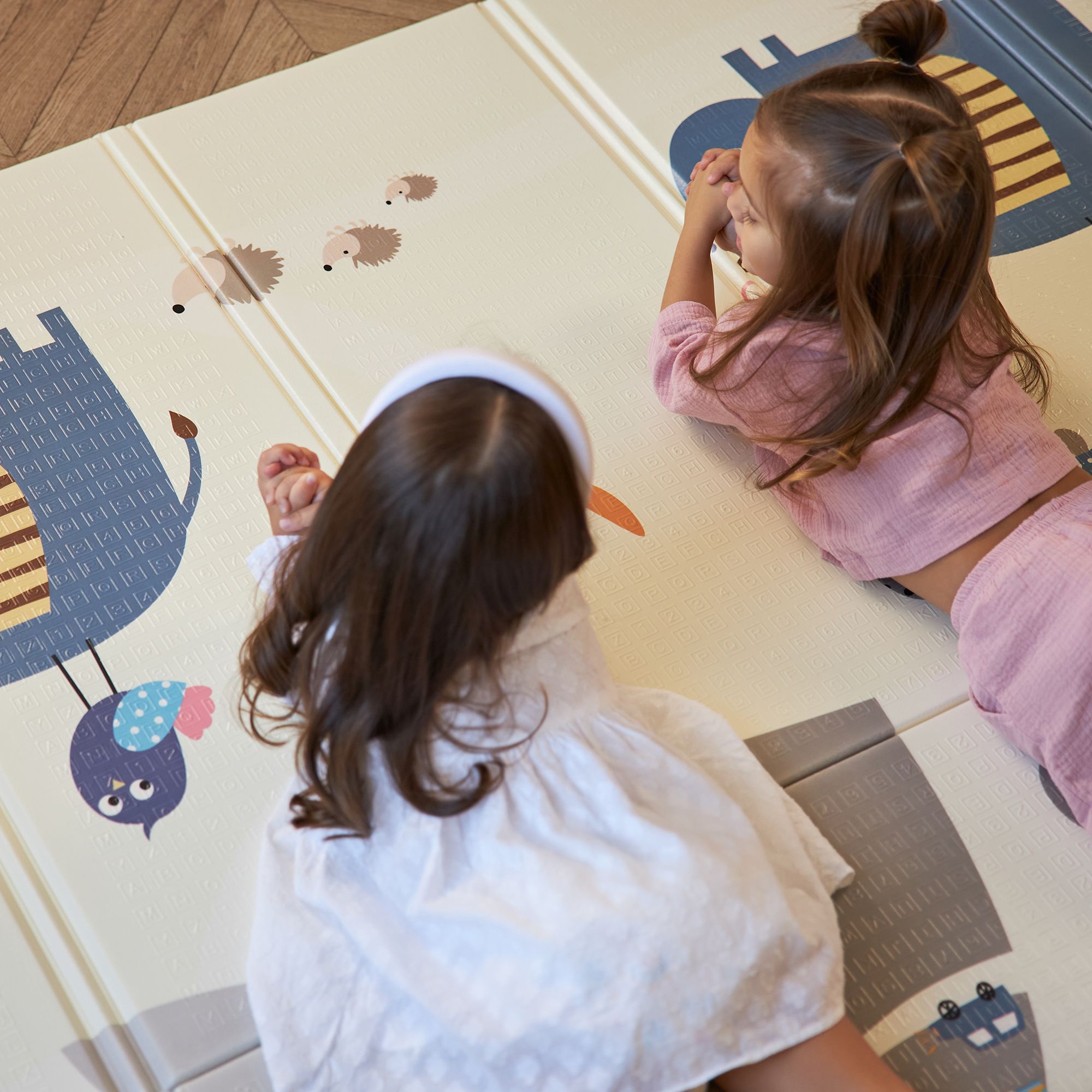 Игровой коврик складной для детей UNIX Kids Numbers 180x200 см, двусторонний, цифры и животные, текстурная поверхность, развивающий - фото 14