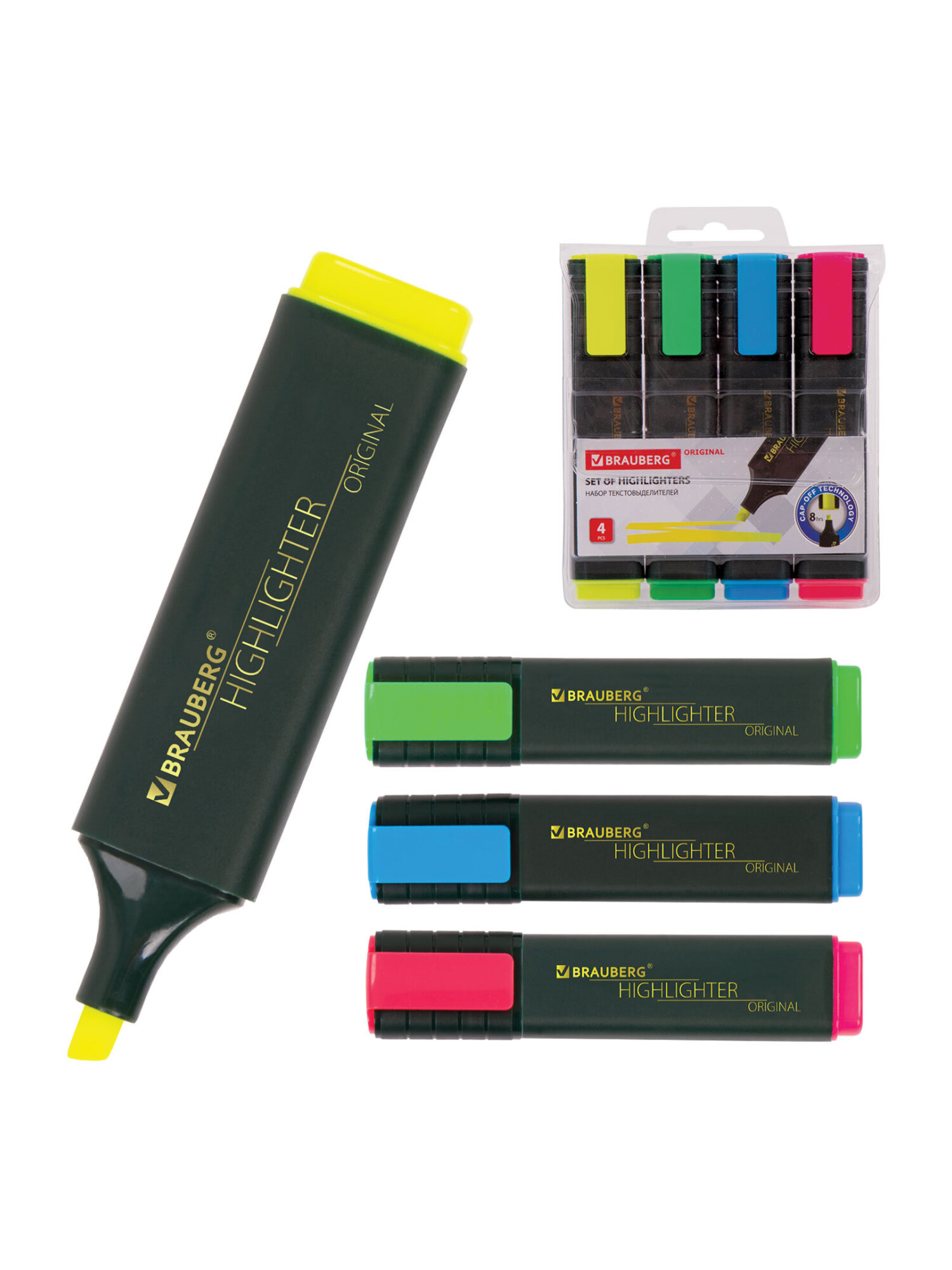 Текстовыделители Brauberg 4 шт. - фото 6