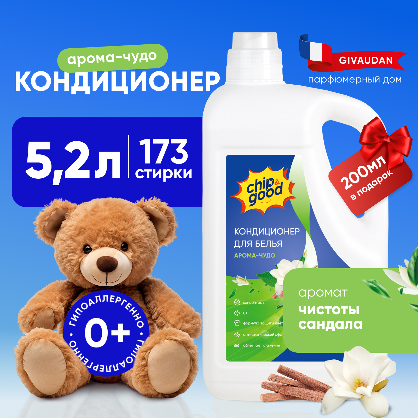 Кондиционер для стирки ChipGood Clean green - фото 1