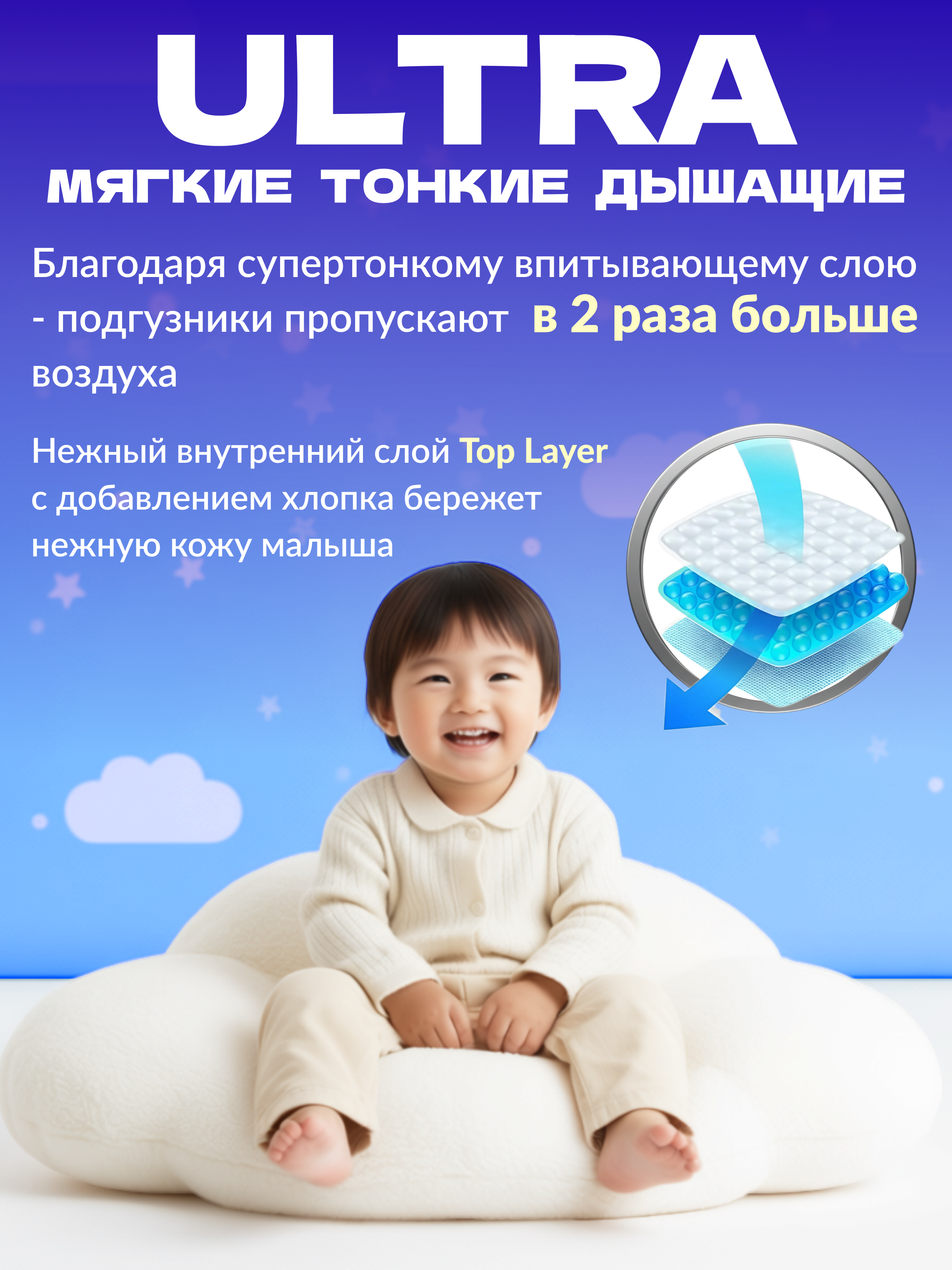 Трусики Ekitto Light ультратонкие XL (12-17 кг) 34 шт. - фото 3