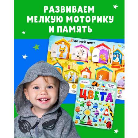 Книга Clever Издательство Книжка с окошками. Цвета