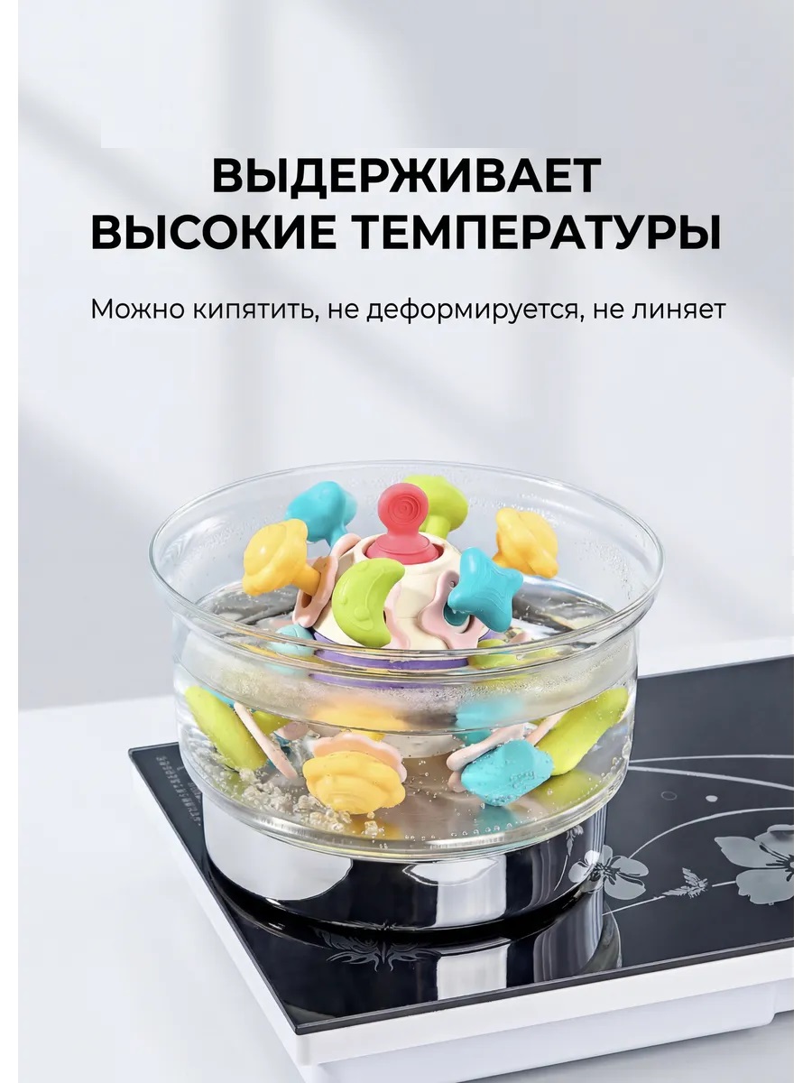Игрушка ТОТОША развивающий центр Прорезыватель с тянучками Шар - фото 9