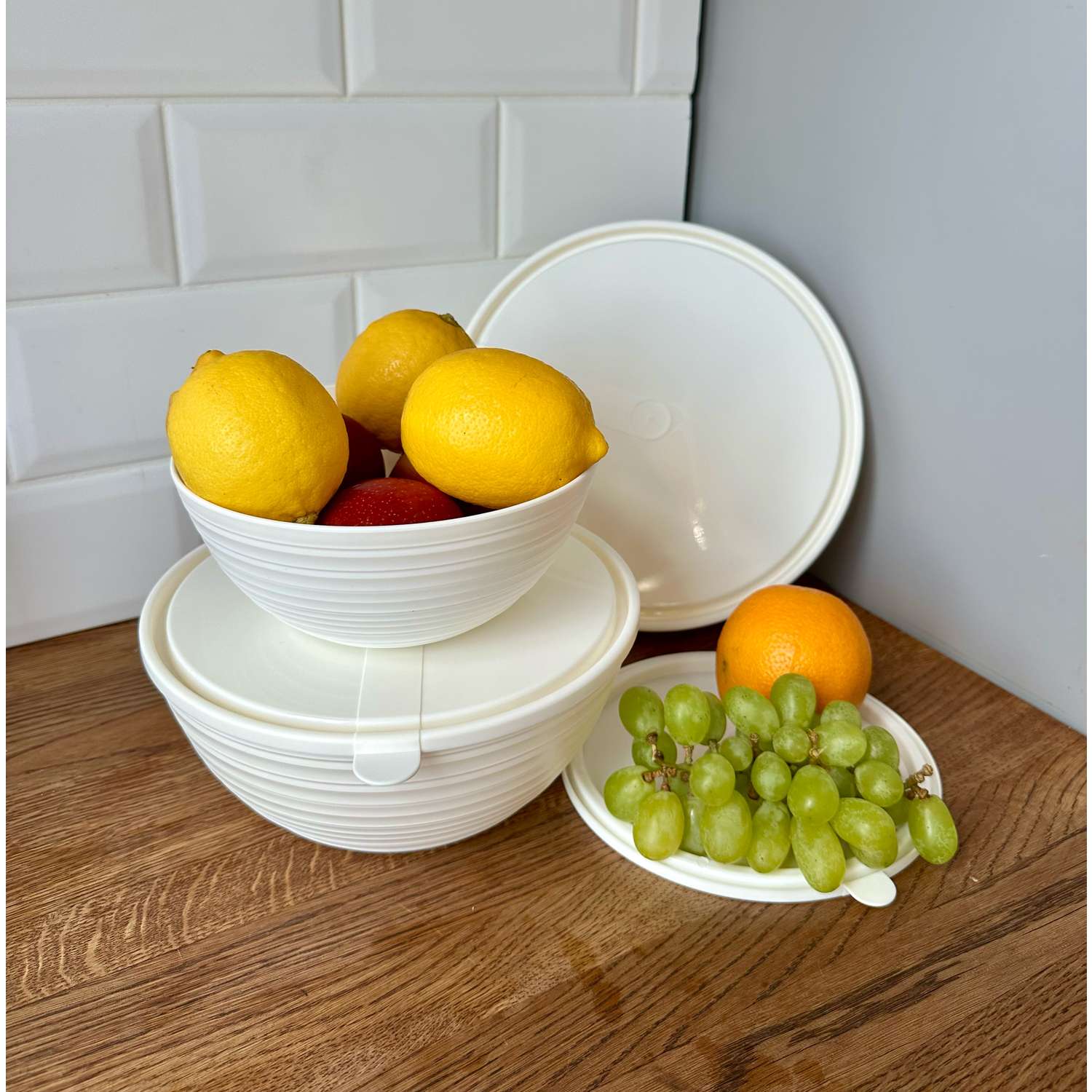 Салатник Sugar and Spice Cardamom с крышкой белый зефир 4.1л - фото 4