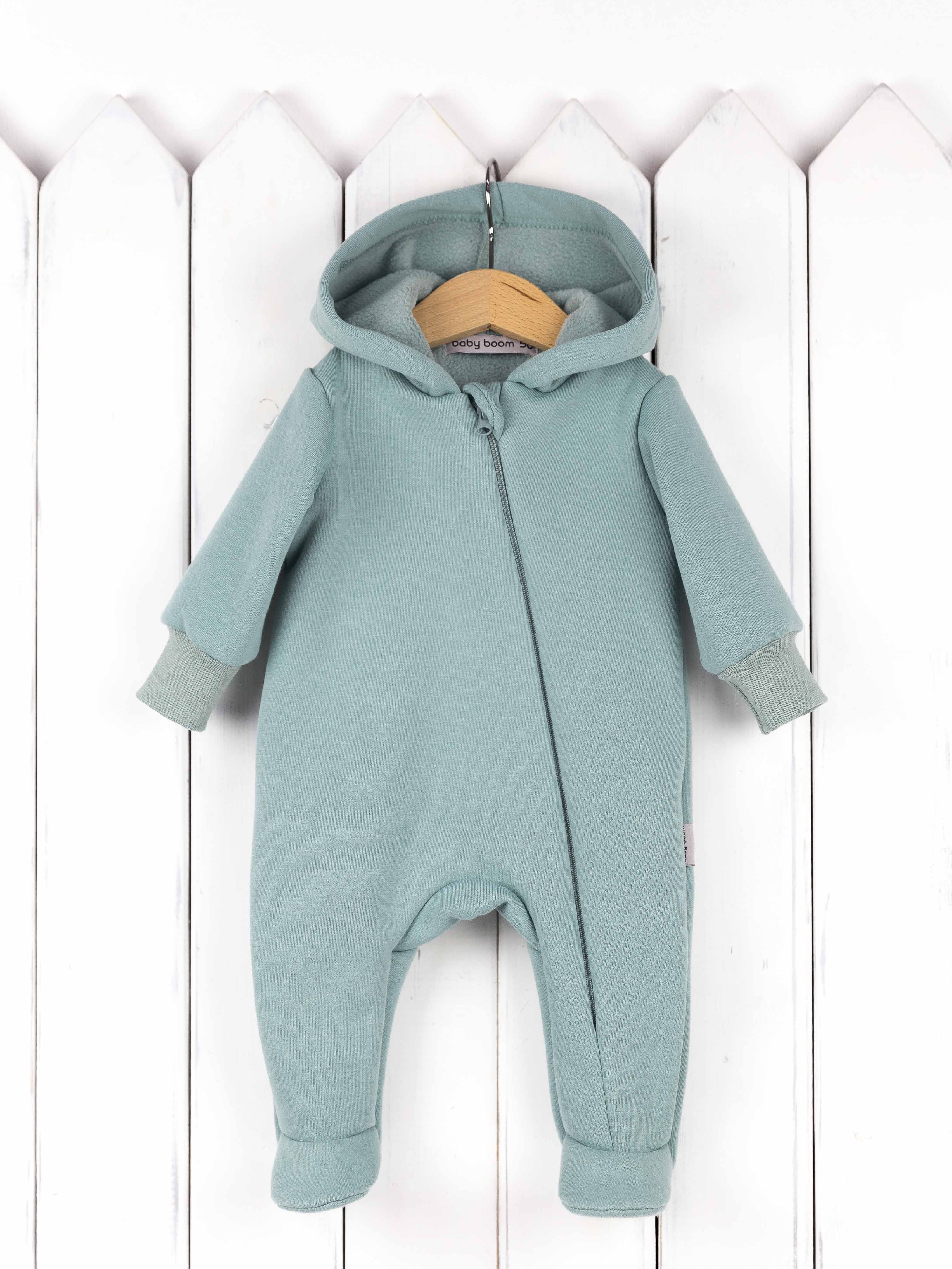 Комбинезон утепленный Baby boom К349/2-Ф(М) Комбинезон барашек гном шалфей - фото 1