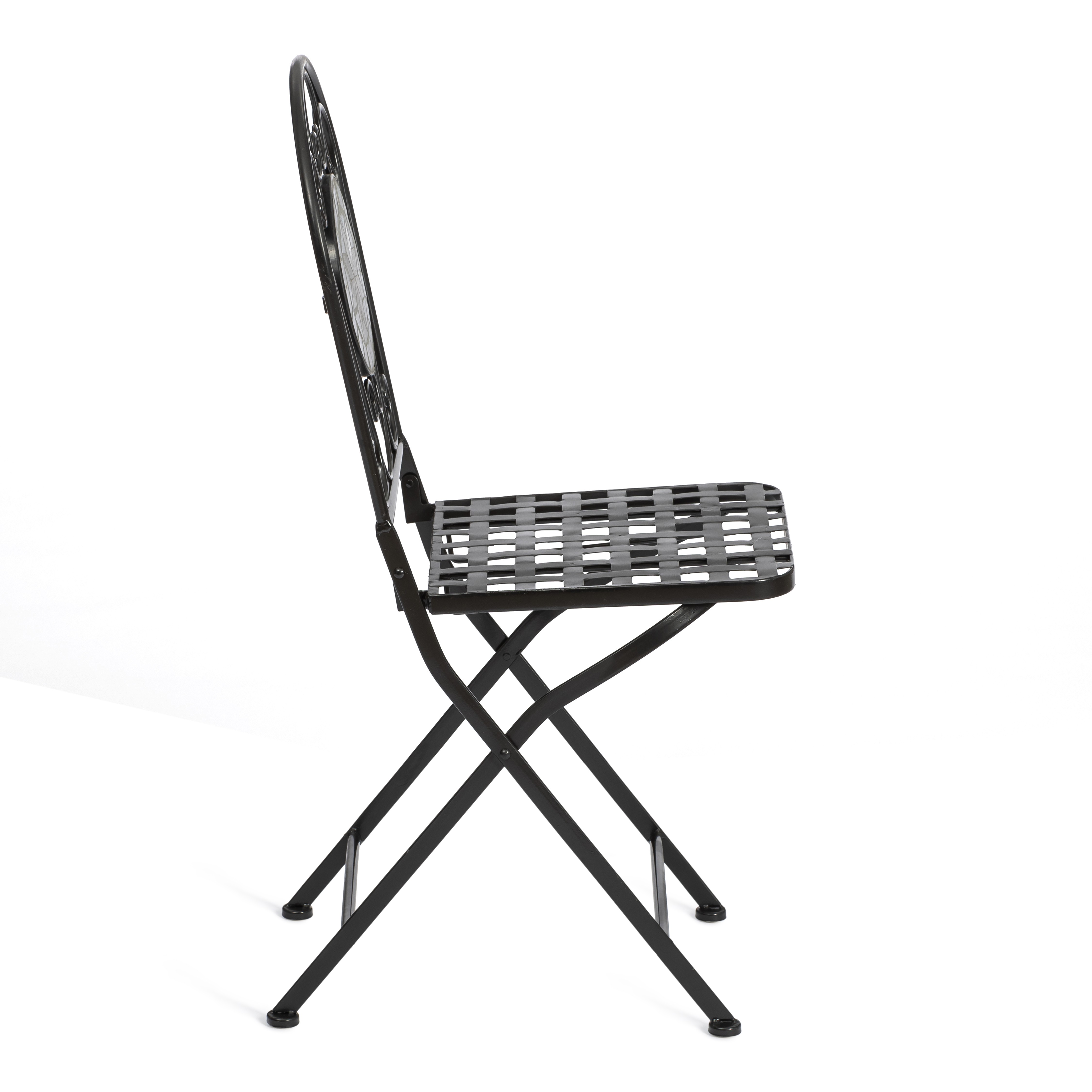 Комплект садовых стульев TETCHAIR Виченза, складные, металл, 36х35х91см, черный/плитка "астра" - фото 3